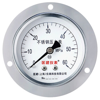 匡建仪表（CONJANT）YTN-60BFZ 不锈钢耐震压力表轴向无边 防腐蚀耐酸碱M14*1.5螺纹 0-60mpa 