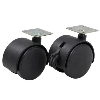 赫思迪格 JG-88 万向轮 轮转椅办公椅轮子 塑料脚轮 1.5寸平板轮带刹车