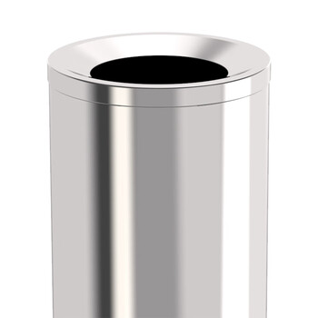 科力邦（Kelibang） 不锈钢垃圾桶38*73cm 直投圆桶户外商场酒店宾馆圆形垃圾箱斜投港式桶立式果皮箱 KB1027 本色