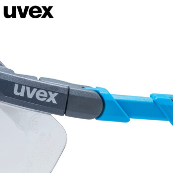 uvex优唯斯 9183265防雾眼镜(煤灰+蓝框)护目镜防风沙骑行骑车防风沙眼镜防飞溅定做 1付