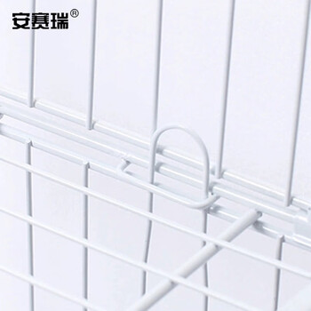 安赛瑞 斜口蓝货架 叠笼货架 仓库货架 带轮移动置物架 900X430X1400mm五层（电镀含顶篮）白色 16246