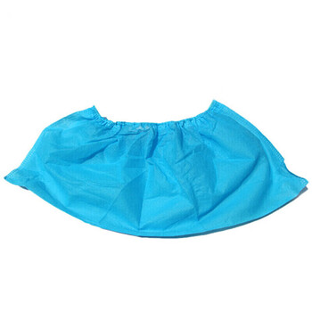 者也 100只加厚无纺布鞋套400g一次性鞋套家用布防尘脚套防滑耐磨 蓝色