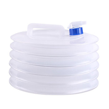 冰禹 BY-7096 5L10L15L 野营户外车载饮水器 便携式透明储水罐 PE折叠水桶便携水壶 15L