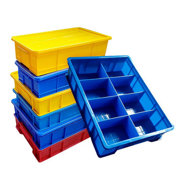 兰诗（LAUTEE）1# 塑料周转箱分格箱五金工具箱分隔式零件盒 大号8格 440*320*100mm