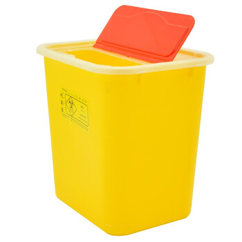 益美得 DJF-08黄色利器盒锐器盒医院诊所用废物针头收纳桶小号垃圾桶 方形8L