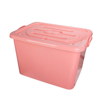 元汗LJ-0866-1*2塑料加厚滚轮式收纳箱100L升*2个【混色】儿童玩具衣服储物箱子 定制