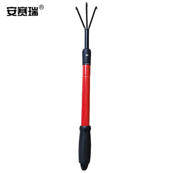 安赛瑞 可伸缩三齿挠耙 耙子挖蛏子海蛎子钩拾贝壳三齿耙 伸缩后约109cm 530904