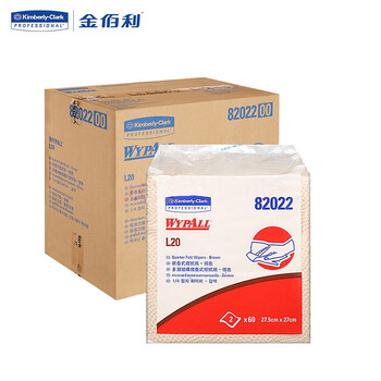 金佰利 劲拭L20 折叠式工业擦拭纸 60张/包 24包/箱 1箱装 吸水吸油去污力强 82022