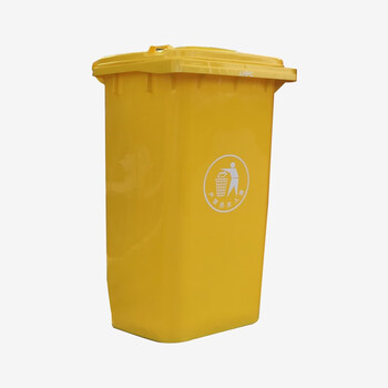 JN JIENBANGONG 垃圾桶 大号带盖户外分类垃圾桶120升加厚掀盖带轮垃圾桶 黄色