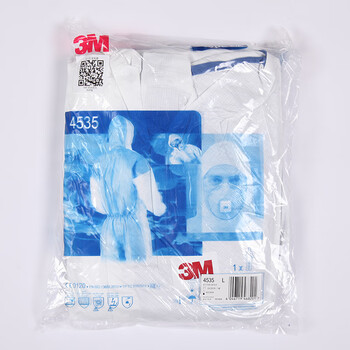 3M 4535透气防护服 防尘喷漆连体 M（一套）
