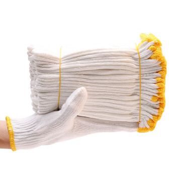 者也（ZYE）防护手套 加厚尼龙手套 棉线细纱加密耐磨工作劳保手套 毛纺棉特一级GYZ500 60双