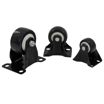 赫思迪格 JG-85 家具轮 轻型黑色金钻脚轮 双轴承PU聚氨酯脚轮 2寸定向轮