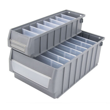 箱大王 Xlj-17 塑料分隔式零件盒 货架收纳箱物料盒 蓝色 中3号（500*235*90）