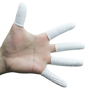 者也 乳胶手指套无尘防滑农用一次性工业橡胶劳保美容美甲手指套粉笔点钞 白色(手卷)大码/700个