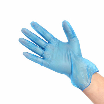 兰诗（LAUTEE）PC2008 一次性手套蓝色耐用手套防水防油污手套非乳胶无粉PVC手套 100只/盒 XL码