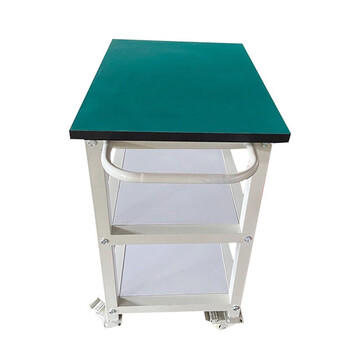 海斯迪克 HK-5147 防静电手推车工具物料车工作桌维修操作台带轮打包台 80*60*75双层