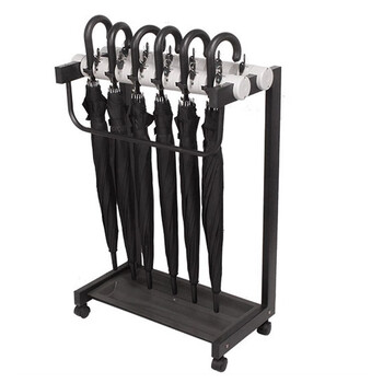 冰禹 BYrl-07 带锁雨伞架 酒店超市银行雨伞架 便民雨伞收纳架 6头雨伞架+6支雨伞