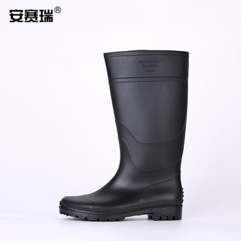 安赛瑞 高筒PVC塑胶雨鞋 雨鞋工作雨鞋PVC雨鞋 高筒防水防滑耐磨户外雨鞋 40码 16062