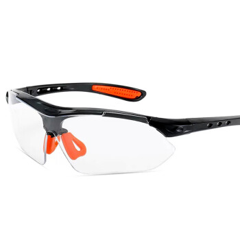 者也（ZYE）工业防护骑行防护实验室眼镜防风沙防冲击护目镜平光镜 黑橘框护目镜