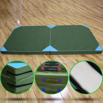 鸣固 体操垫 跳高仰卧武术空翻防护垫 学校训练垫摔跤垫 颜色随机 可折叠2m*1m*10cm(普通帆布）