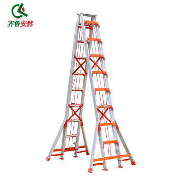 齐鲁安然 铝合金升降梯【双侧 6米铝梯】人字梯 工程梯 6米伸缩梯 折叠梯 工地施工梯
