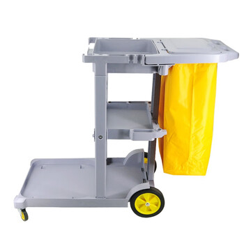 益美得 多功能清洁手推车工具车服务车保洁车 A套餐(灰色工具车+32L榨水车)