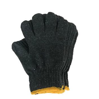 者也（ZYE）劳保棉线手套 耐磨棉纱手套 搬运维修工地装卸防滑防护手套 黑灰棉纱 1双