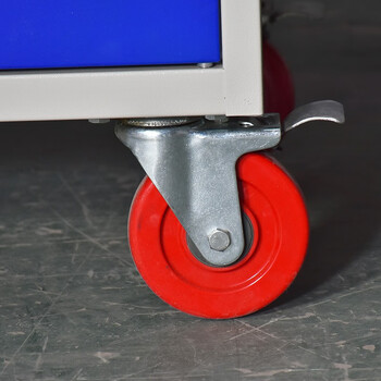 JN JIENBANGONG 工具柜 矮柜储物柜铁皮柜车间多层抽屉柜重型工具架活动柜多功能带锁柜子 四抽 无背网 套色