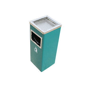 苏识 YJ-A185 国家电网垃圾桶供电所营业厅绿色方形果皮箱带烟灰缸内桶  绿色