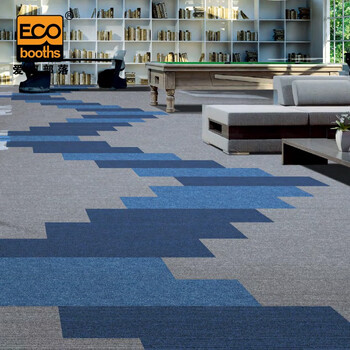 爱柯部落 方块毯办公室拼接地毯 会议客厅满铺防滑地垫装隔音地毯50cm×50cm（4片）蓝色110113