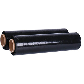 上柯 缠绕膜宽50cm*长250m膜净重2kg/卷 单卷 PE手工打包膜黑色拉伸膜A1004