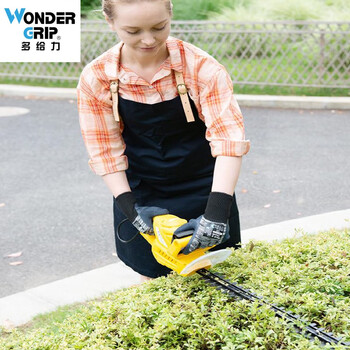 多给力（WonderGrip）WG-333天然乳胶涤纶衬里手套10针劳保通用手套 定做 L码 1双
