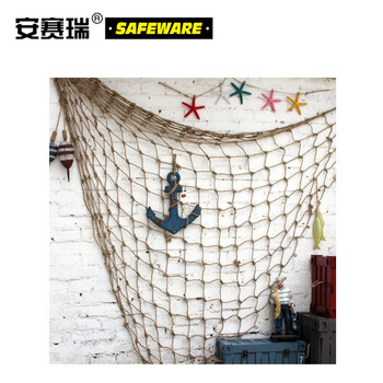 安赛瑞 麻绳安全网（20平方米起订）Φ10mm 网孔10cm 麻绳隔离网 12529