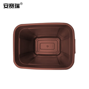 安赛瑞 摇盖垃圾分类垃圾桶 商用干湿分类垃圾桶 塑料摇盖式垃圾桶 环卫户外果皮垃圾桶 60L 棕色 24395