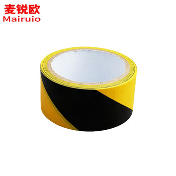 麦锐欧 pvc警示胶带 地板胶带斑马线胶带 安全胶带定位标识贴 黑黄48mm*18米