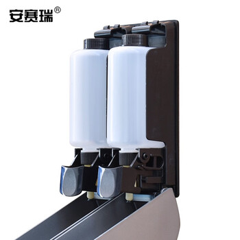 安赛瑞 双头皂液器 手动壁挂双头洗发水沐浴露瓶 洗手液瓶按压卫生间 350ML×2 710092