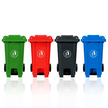 兰诗（LAUTEE）LJT2211 蓝色普通脚踏120L垃圾桶 大号脚踏垃圾桶