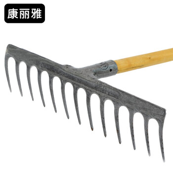 康丽雅 K-0226 木柄园林耙 松土钉耙搂草耙多功能铁耙工地水泥耙 （含柄）耙子十三齿
