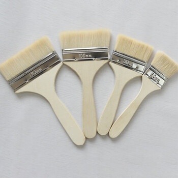 卡质 KAZHI 5寸木柄刷羊毛刷子 加长毛刷油漆涂料刷 乳胶漆内墙漆刷 单个装