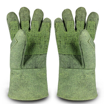 者也 500度耐高温手套 加长隔热工业铸造防烫手套 军绿+掌托