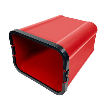 益美得 FH-1241 分类垃圾桶带提手压圈小号办公室酒店客房桶 10L红色（有害垃圾）