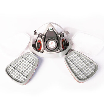 普达 防毒面具 防有机气体(苯氯气/化合物等)面具+P-A-1滤毒盒+KN95滤棉+压盖7件套 FD410