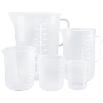 兰诗（LAUTEE）SY5018 刻度杯 实验室用品器皿塑料量杯塑料烧杯无盖500ml（2个）