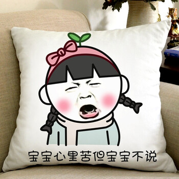 暴走漫画搞笑抱枕表情包个性文字靠枕恶搞金馆长笑脸枕头 宝宝心里苦