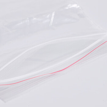 联嘉 PE透明自封袋加厚塑料袋密封袋塑料袋 宽7cmx长10cm×厚8丝 红边 1包（100个）