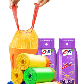 e洁（e-clean） DT104550-18小号自动收口垃圾袋45*50*0.01MM抽取式定做颜色随机12卷