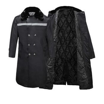 者也（ZYE）冬季加长款防寒服 保安大衣勤务棉大衣保暖防水防风劳保棉衣棉袄男冬（内胆可拆卸） 丝棉内胆