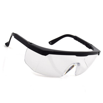 者也 护目镜防唾沫防飞溅风沙防护眼镜 黑边优质防雾型