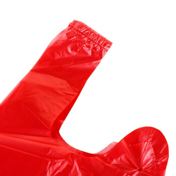 兰诗（LAUTEE）FH-1158 红色手提垃圾袋 酒店商用背心垃圾袋 40*64cm*100只装