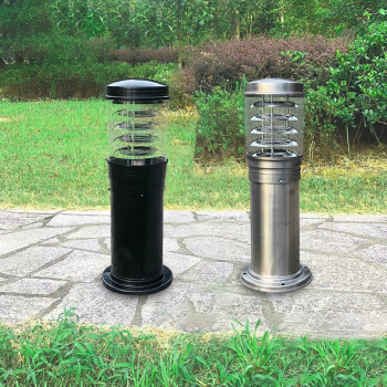 铭青 led户外草坪灯庭院灯草地景观灯防水花园公园路灯220V 不锈钢 圆帽款 配5Wled球泡